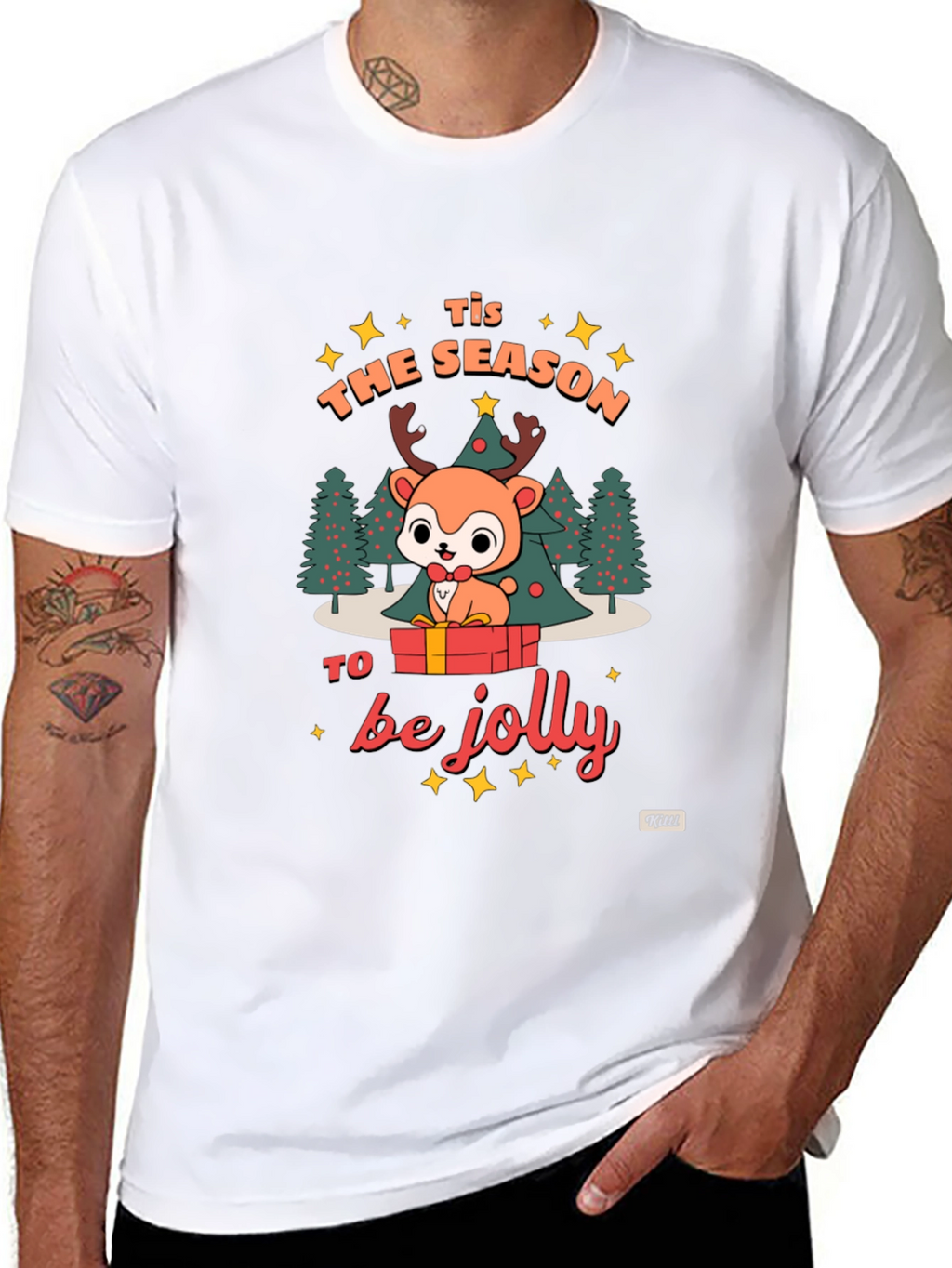 Festive Deer Graphic T-Shirt