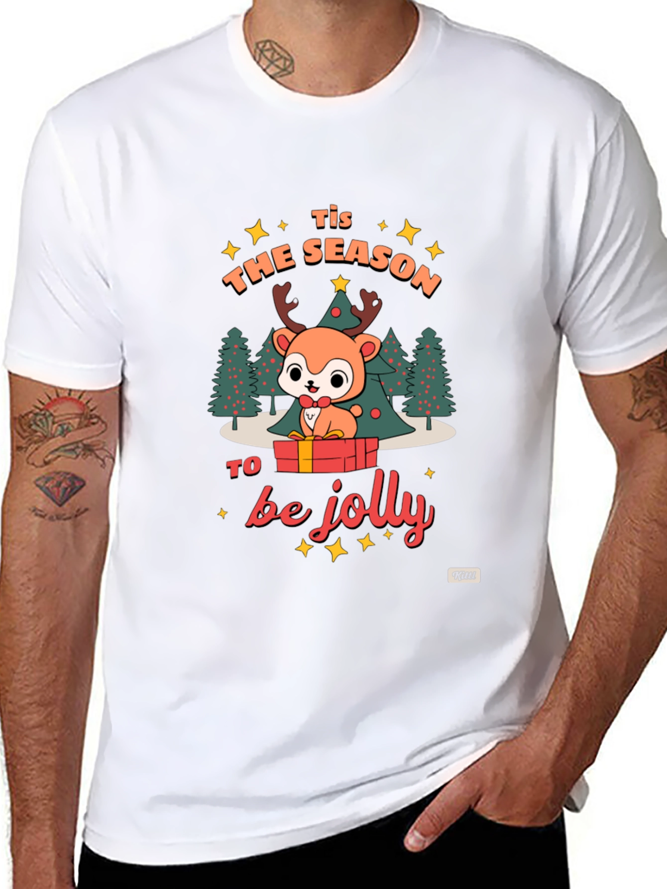 Festive Deer Graphic T-Shirt