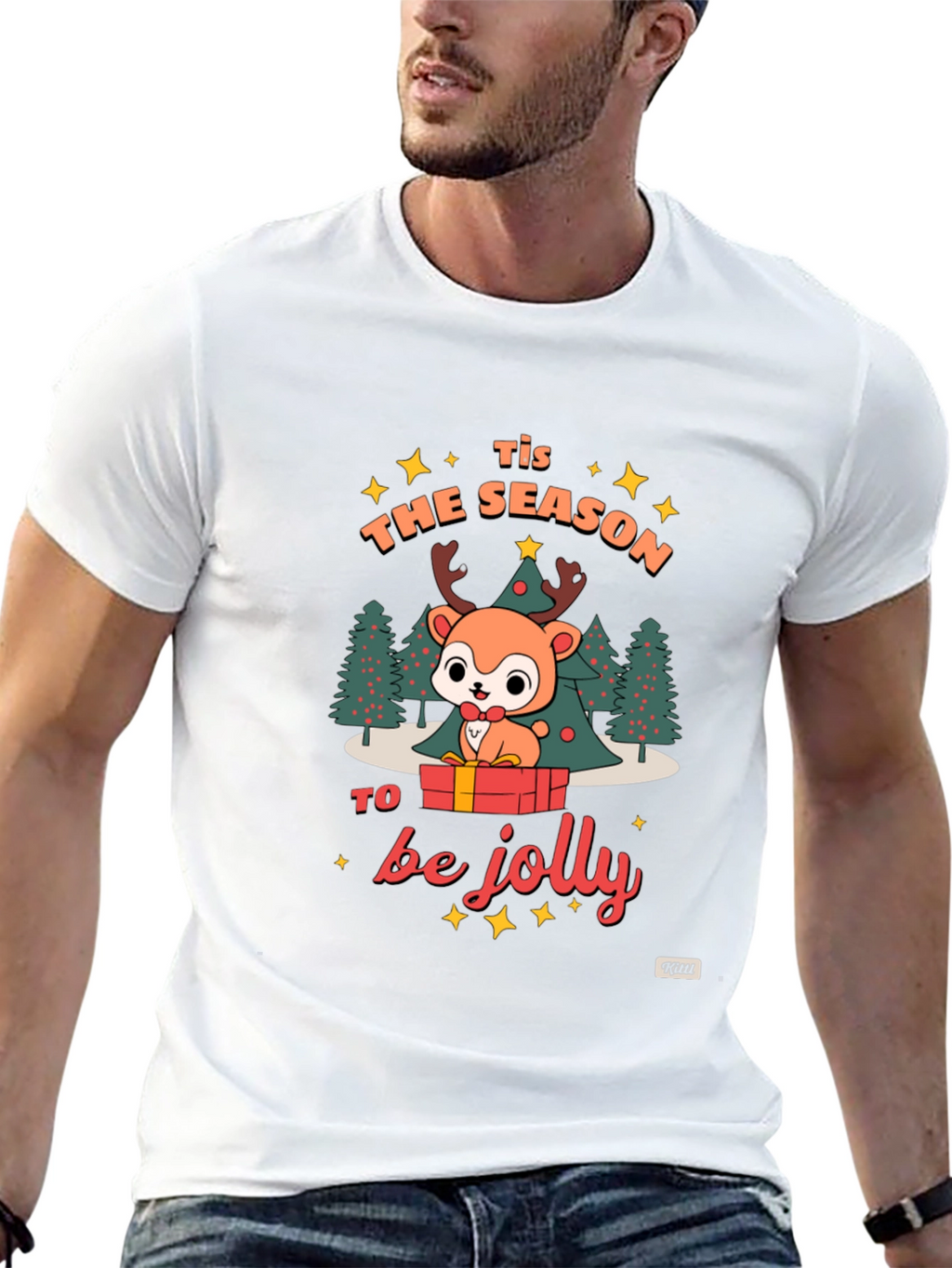 Festive Deer Graphic T-Shirt