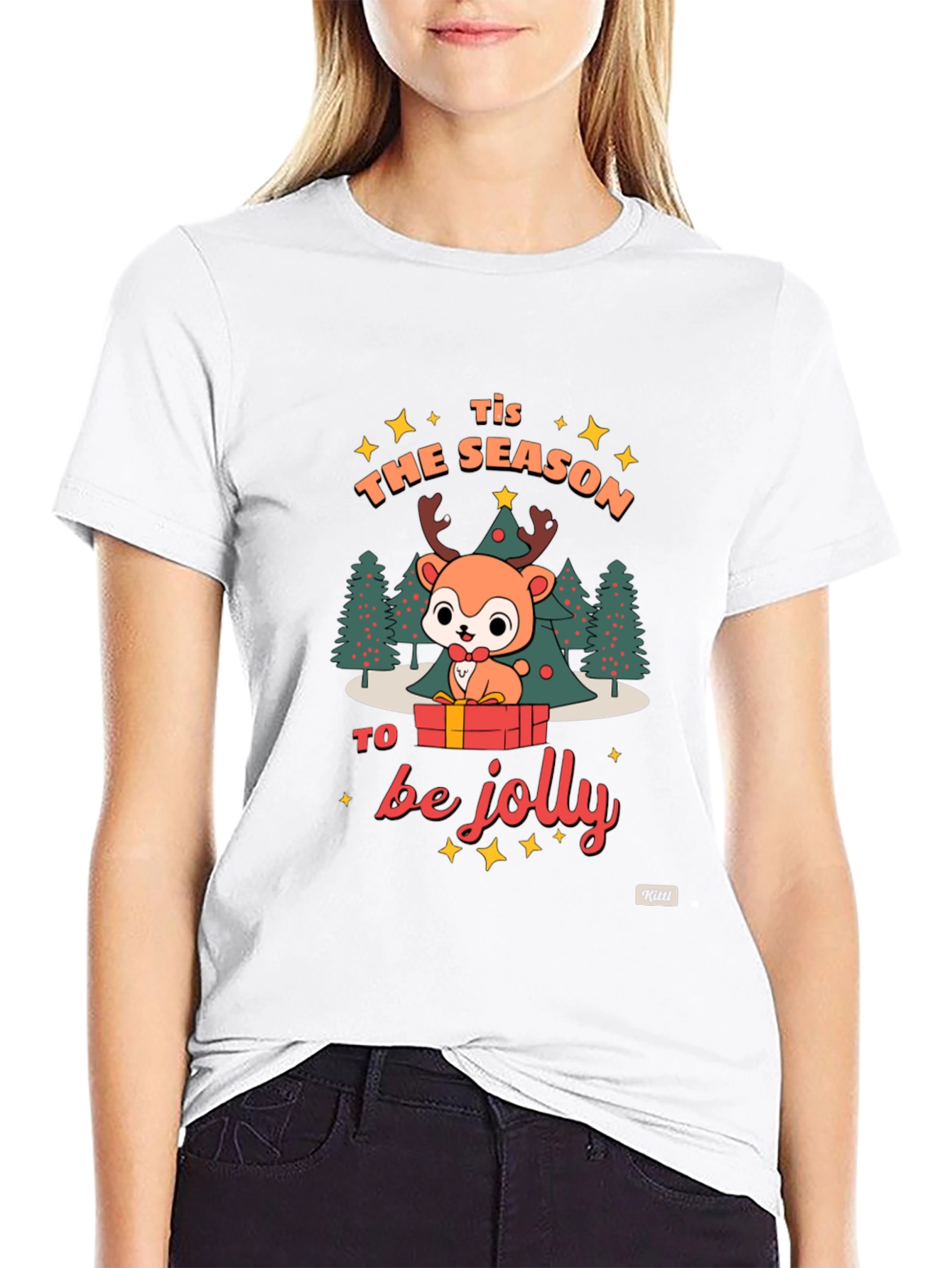 Festive Deer Graphic T-Shirt