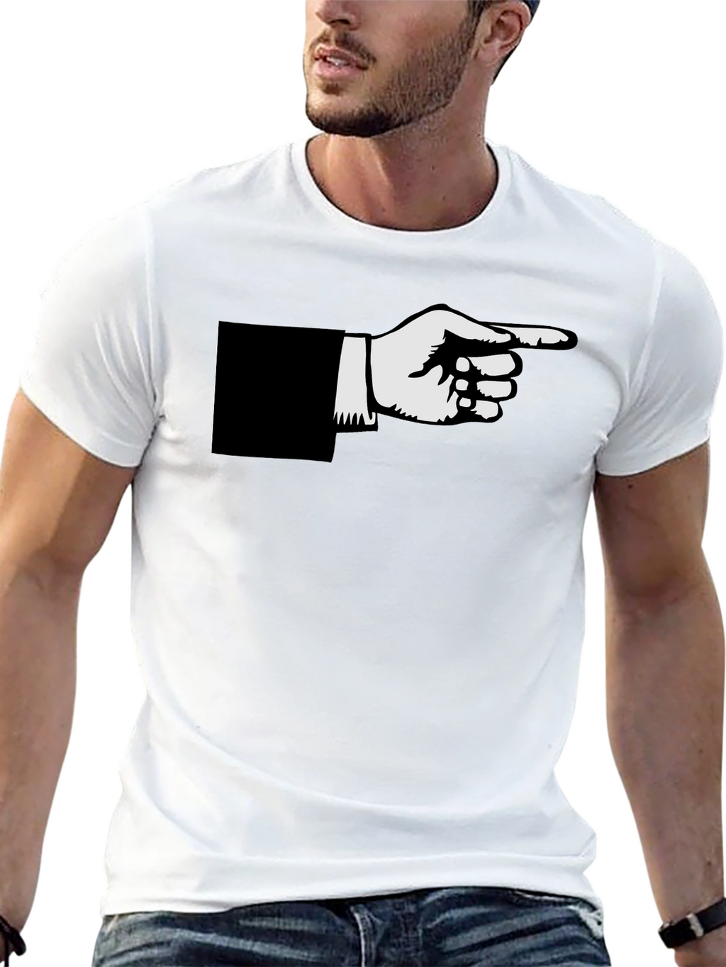 Pointing Hand Graphic Black T-Shirt