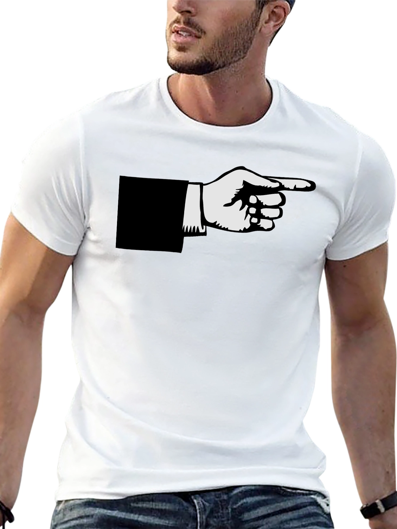 Pointing Hand Graphic Black T-Shirt