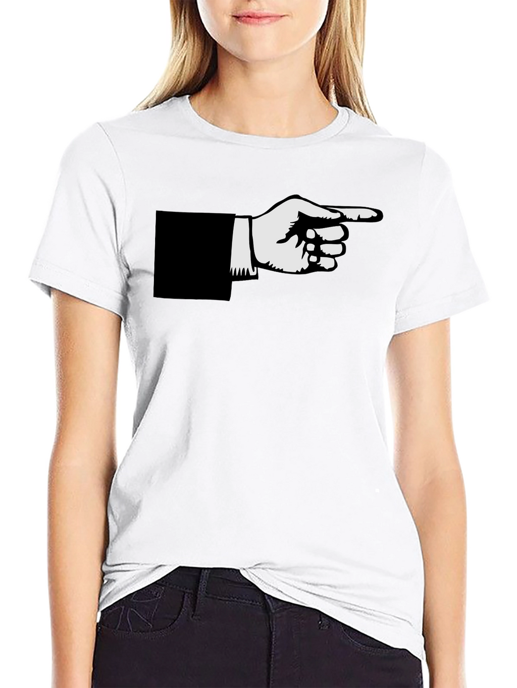 Pointing Hand Graphic Black T-Shirt