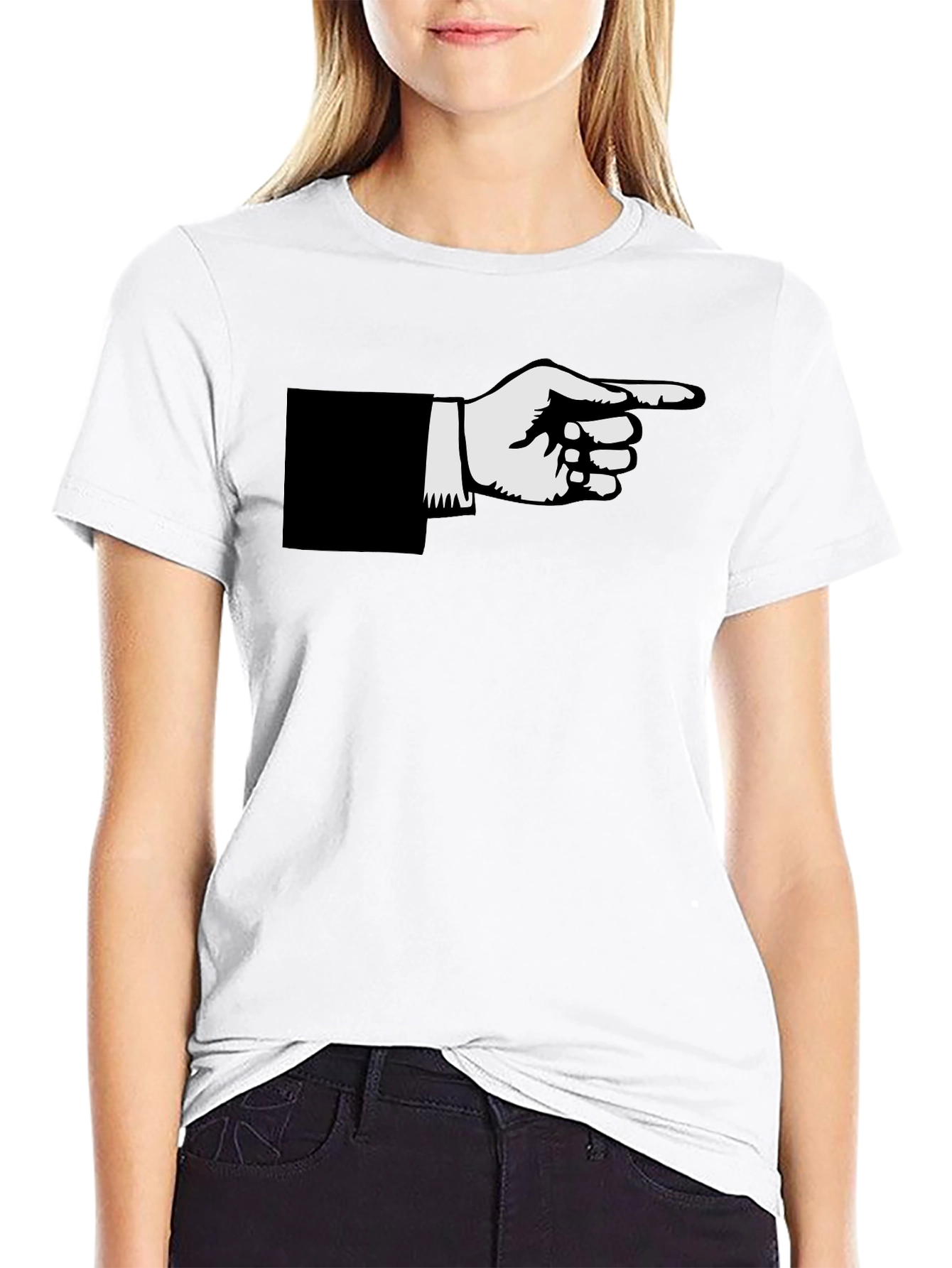 Pointing Hand Graphic Black T-Shirt