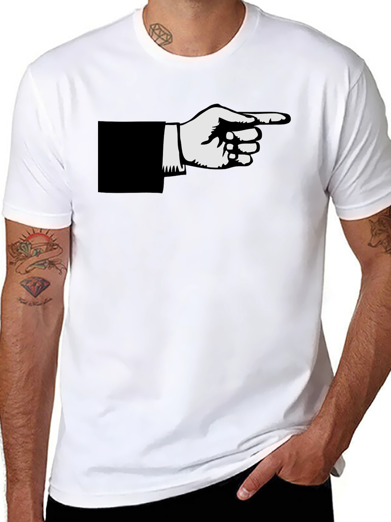 Pointing Hand Graphic Black T-Shirt