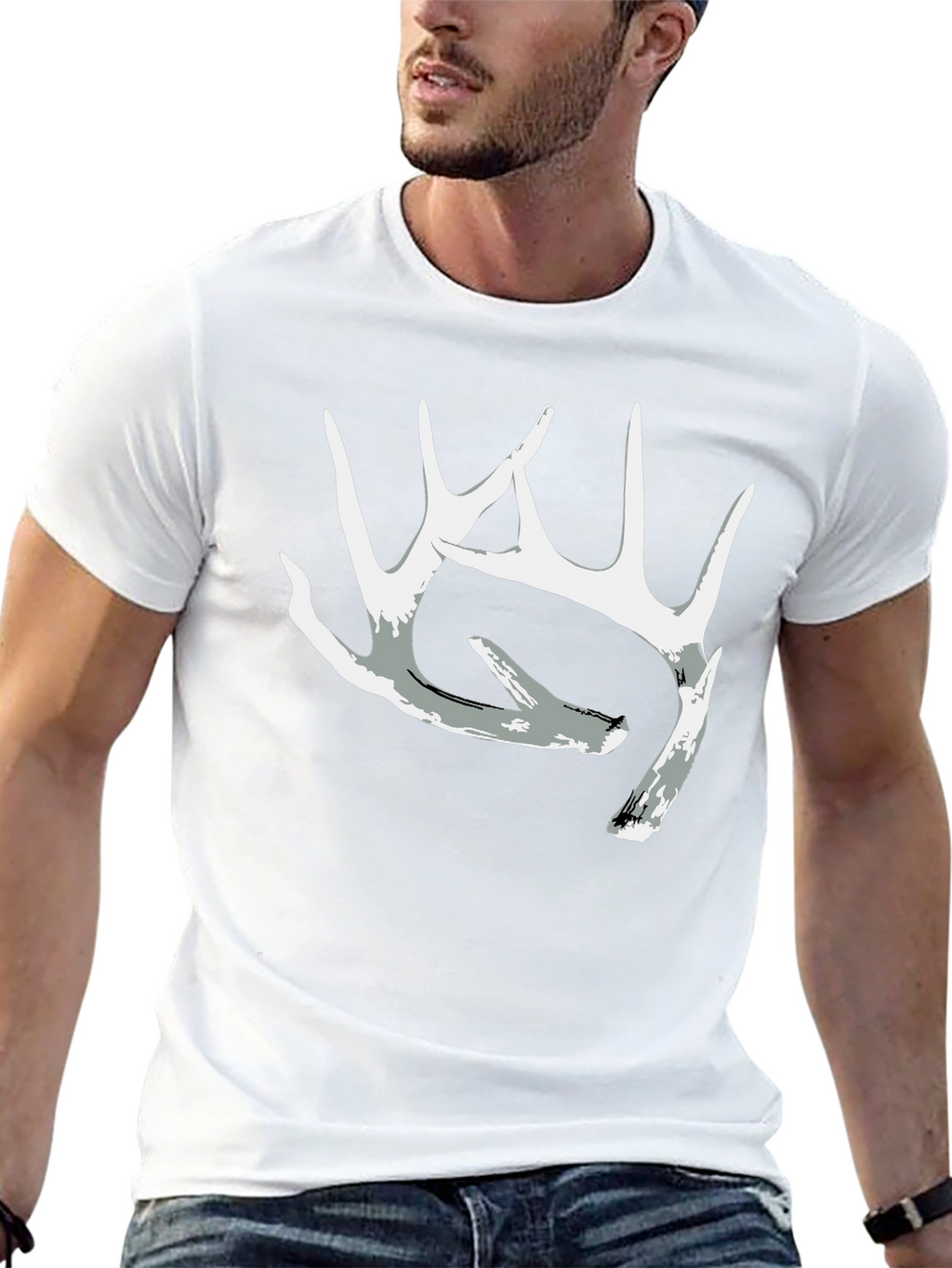 Antler Graphic Tee - Black Casual Crewneck