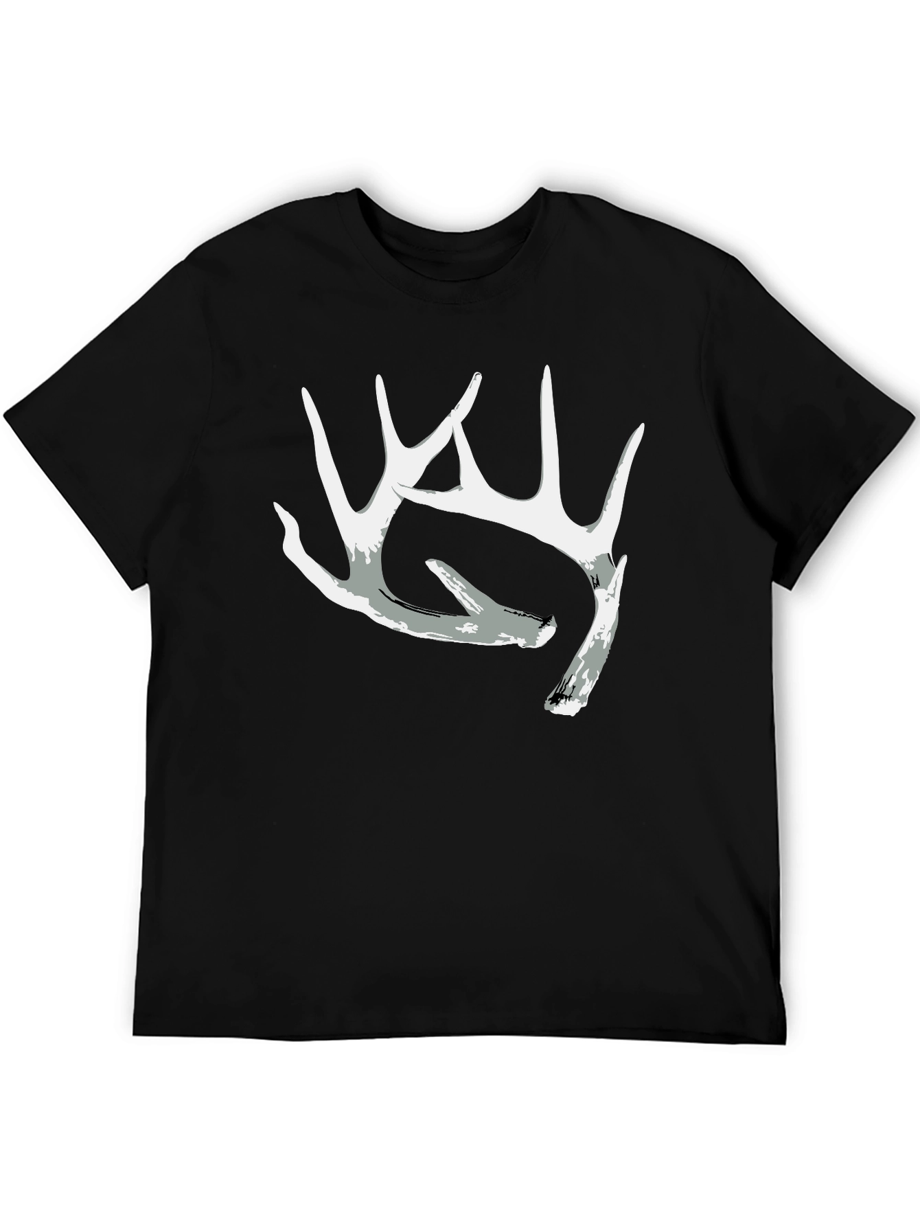 Antler Graphic Tee - Black Casual Crewneck