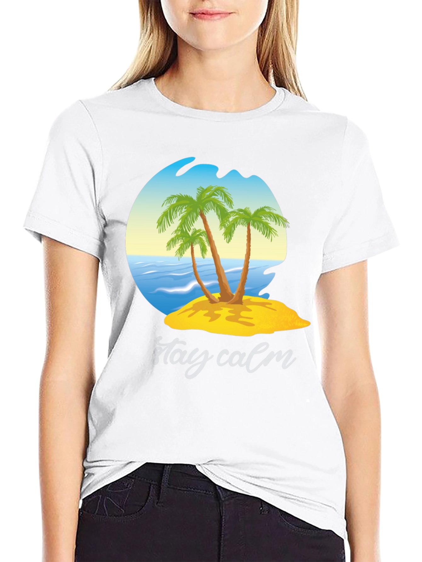 Island Palm Tree Graphic T-Shirt