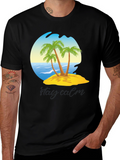Island Palm Tree Graphic T-Shirt