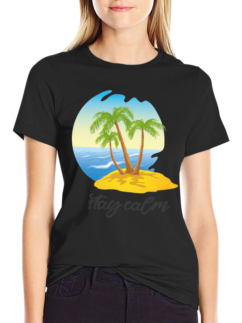 Island Palm Tree Graphic T-Shirt