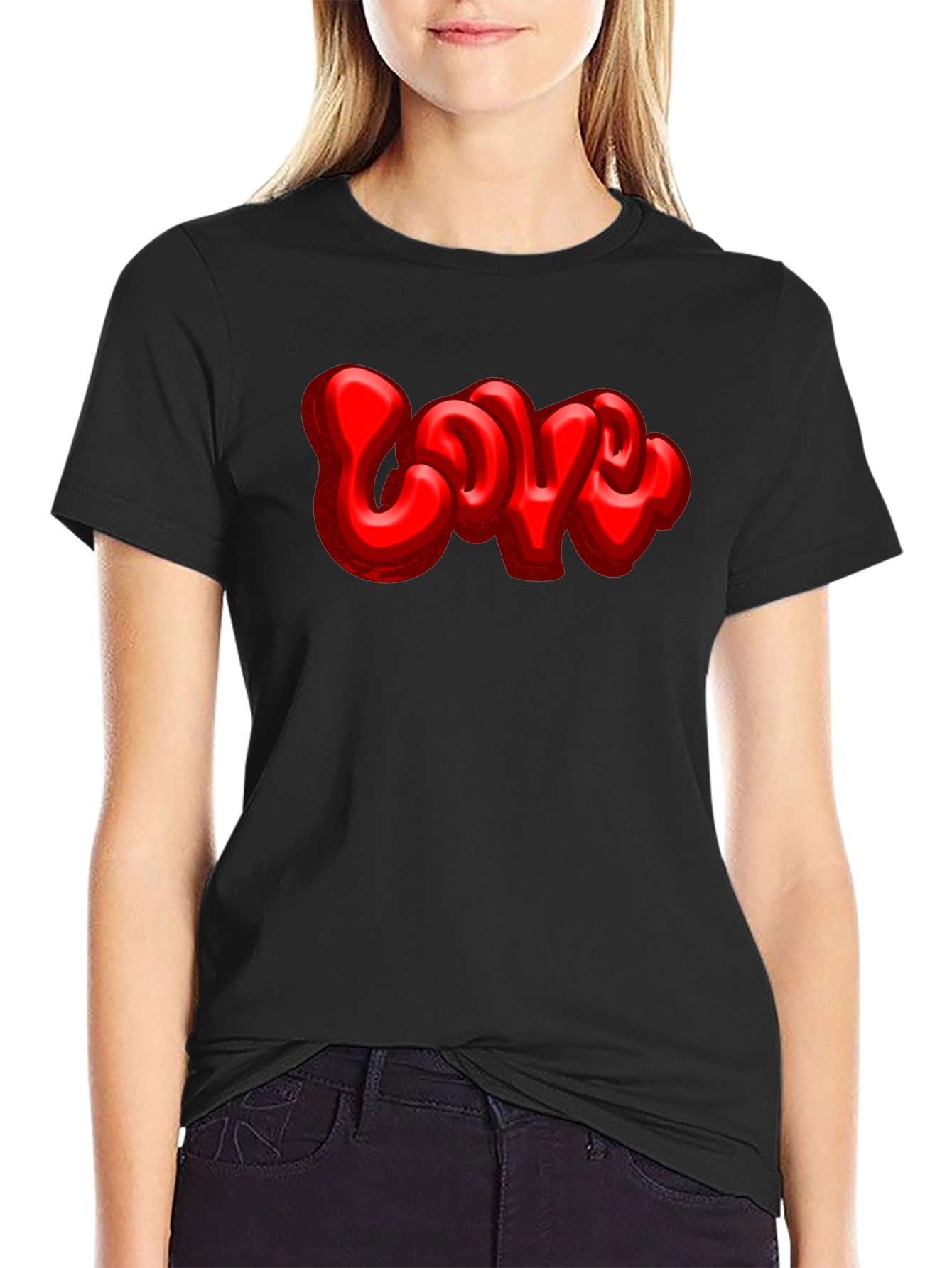 Bold LOVE Graphic Black T-Shirt
