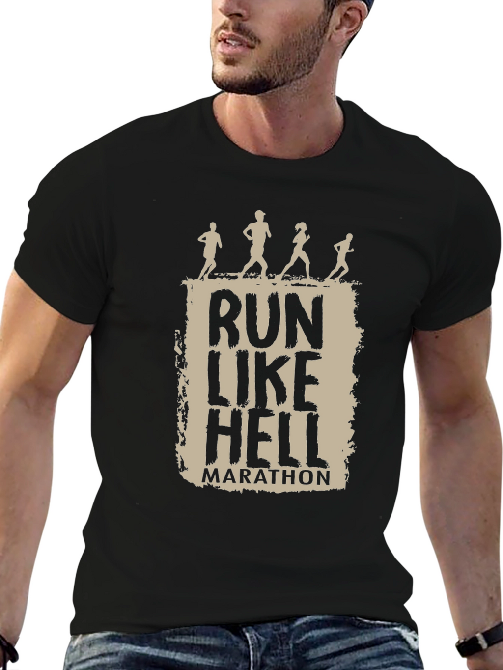 Run Like Hell Marathon T-Shirt - Black