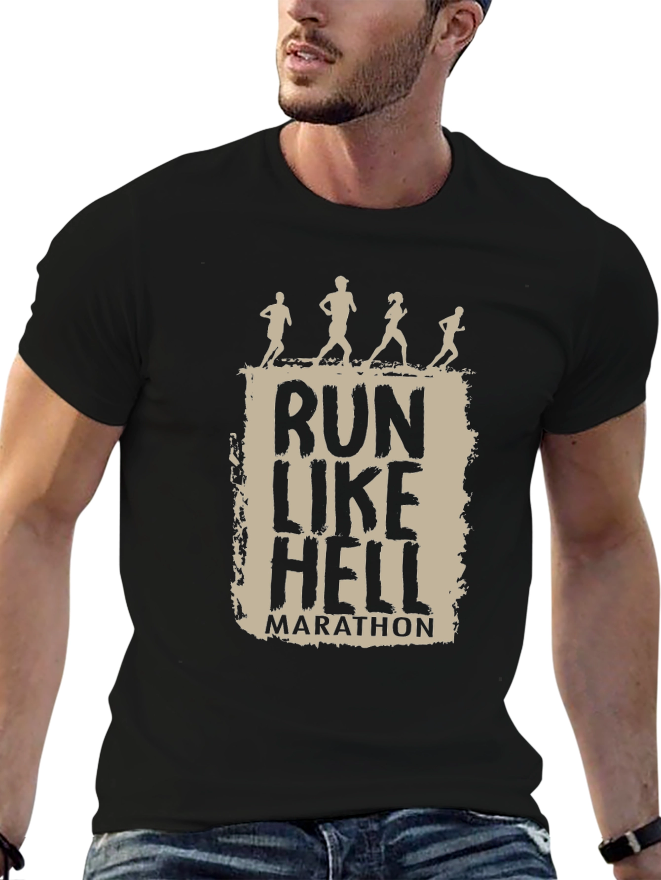 Run Like Hell Marathon T-Shirt - Black