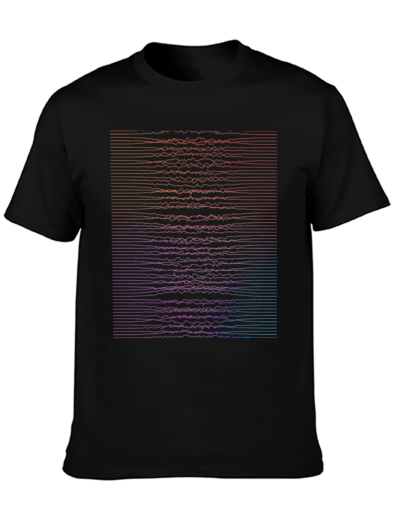 Abstract Wavy Lines Graphic T-Shirt