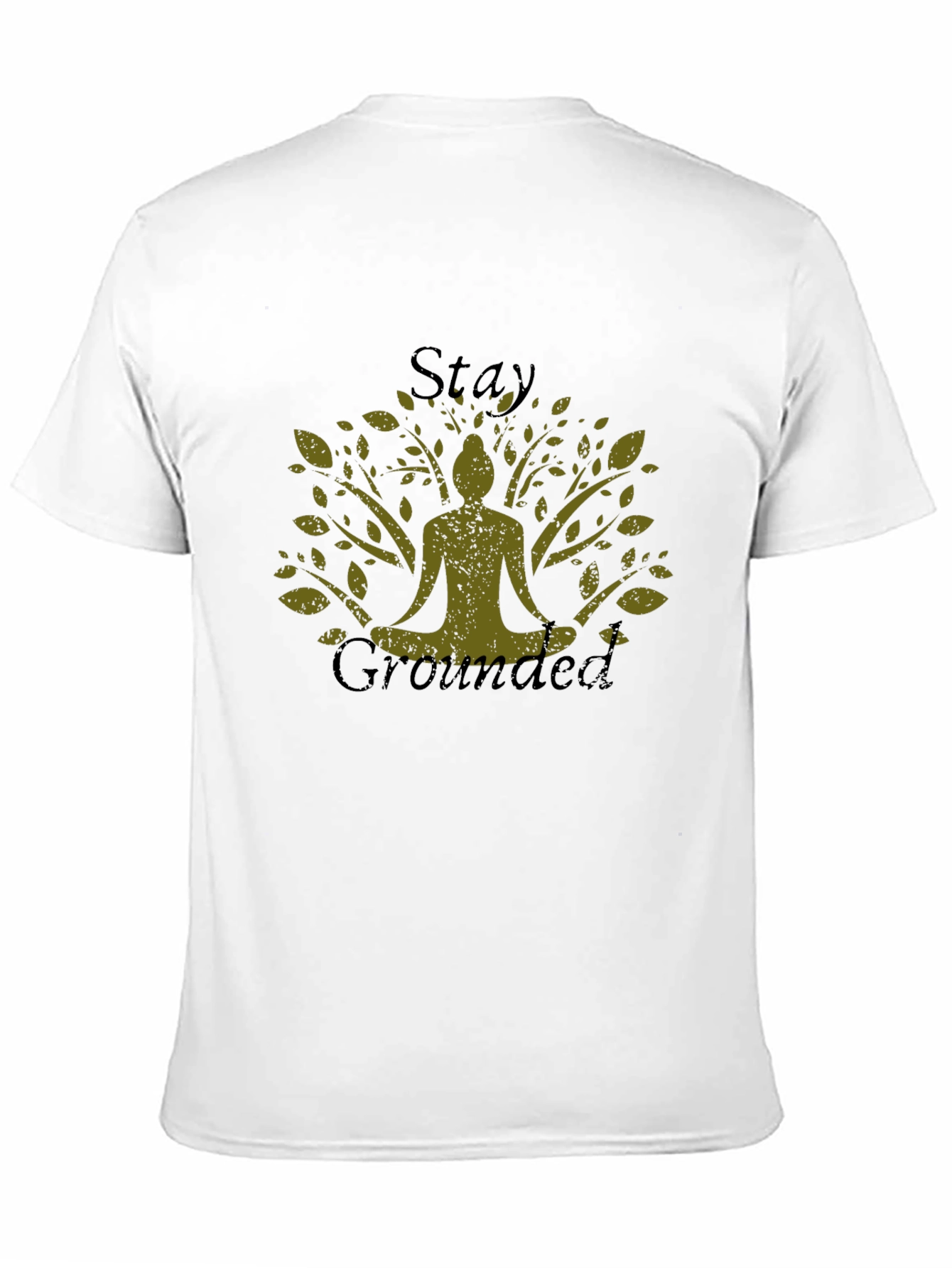 Stay Grounded Tree Yoga Graphic Tee - Black