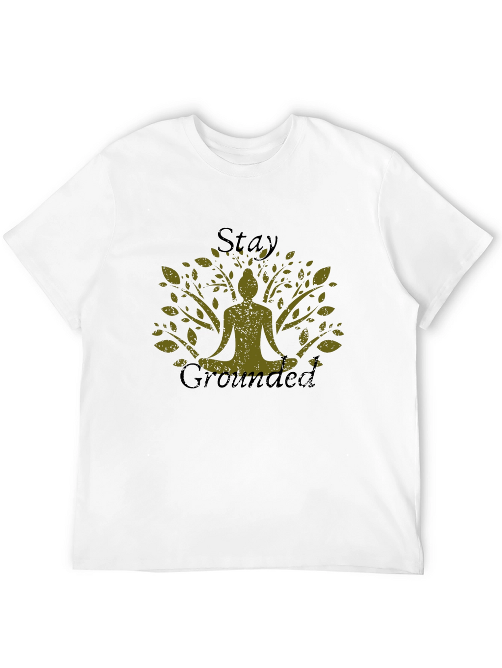 Stay Grounded Tree Yoga Graphic Tee - Black