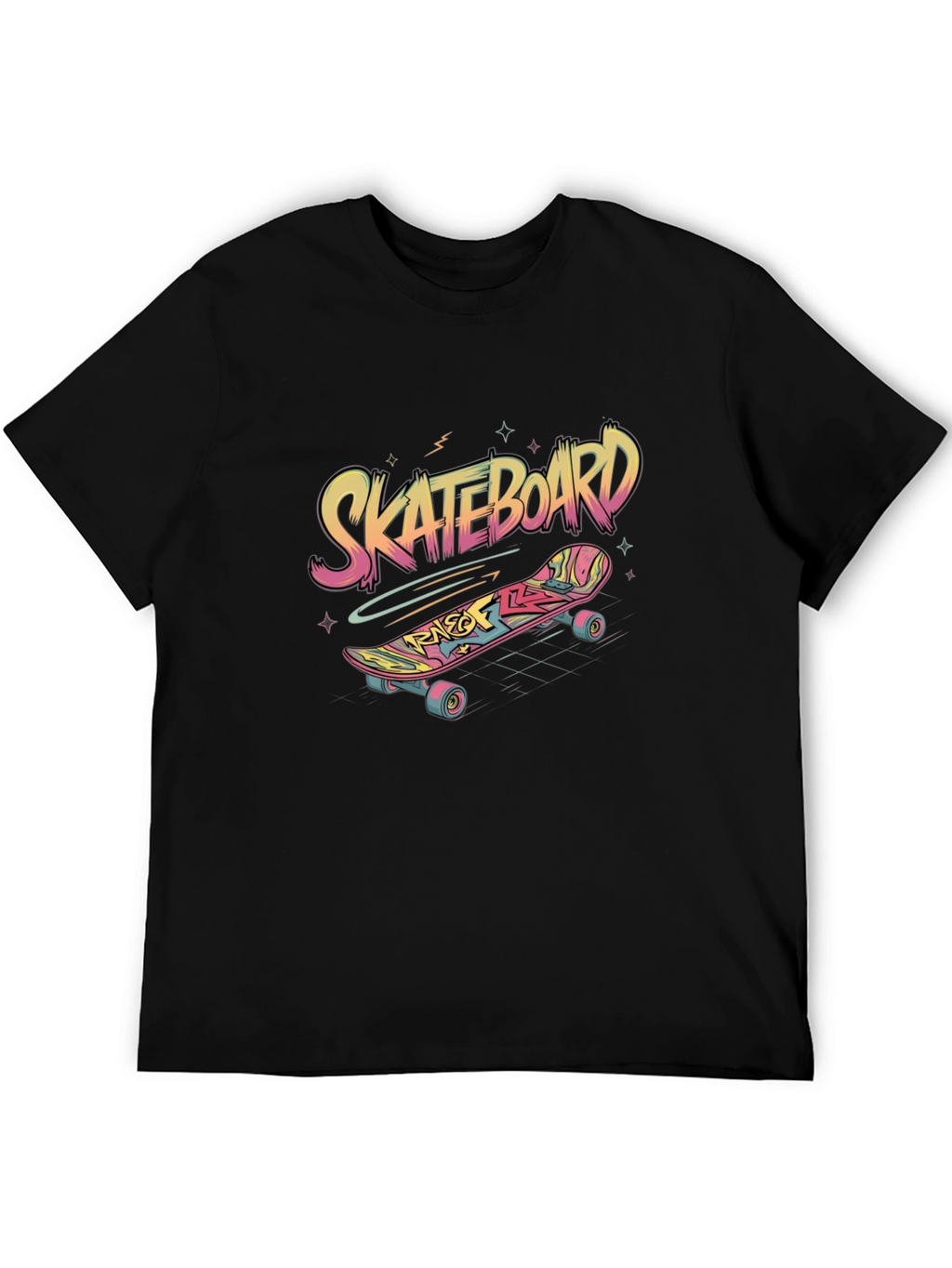 Skateboard Graphic Tee - Black