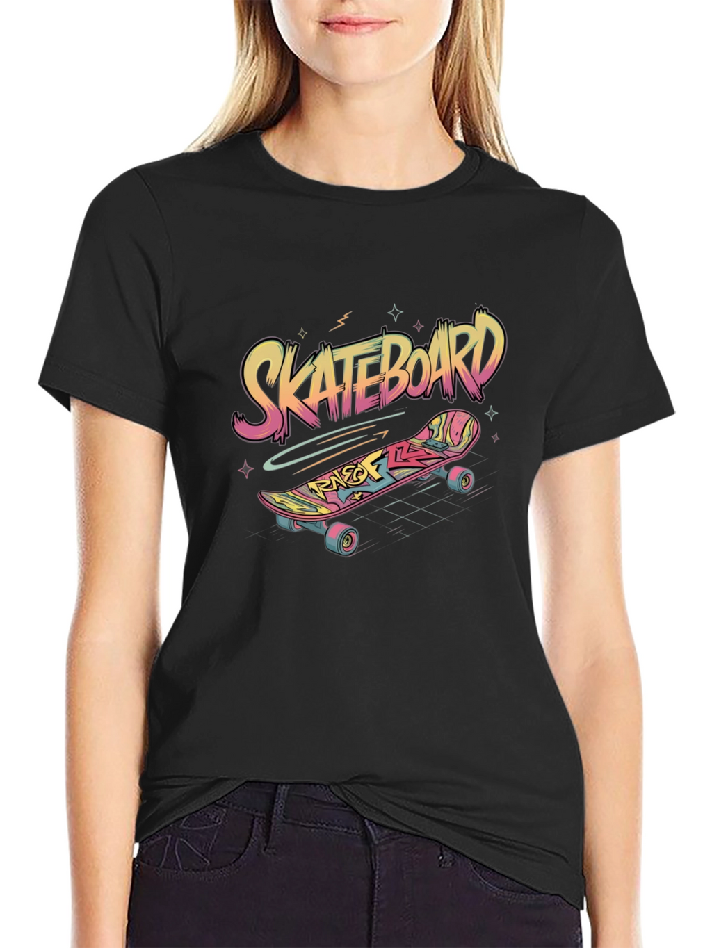 Skateboard Graphic Tee - Black