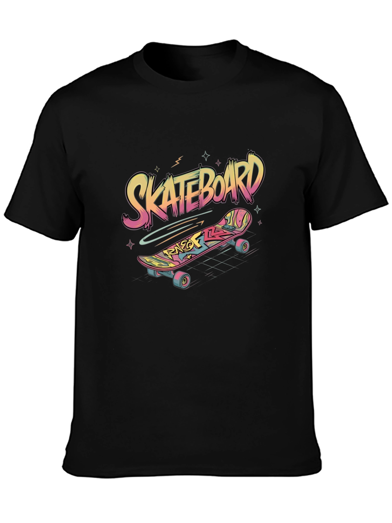 Skateboard Graphic Tee - Black
