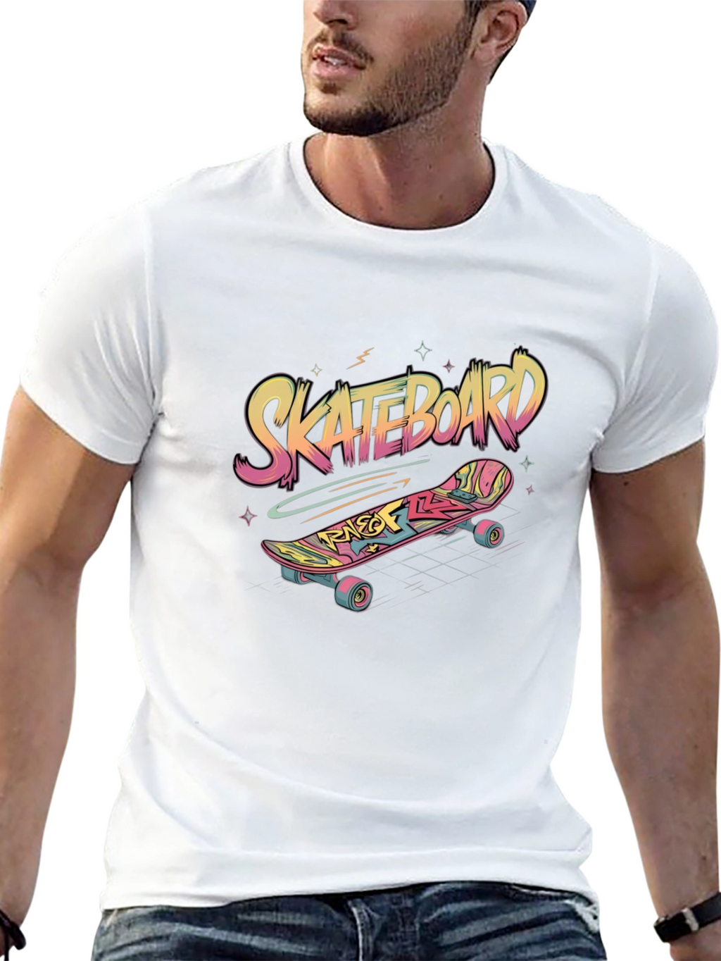 Skateboard Graphic Tee - Black
