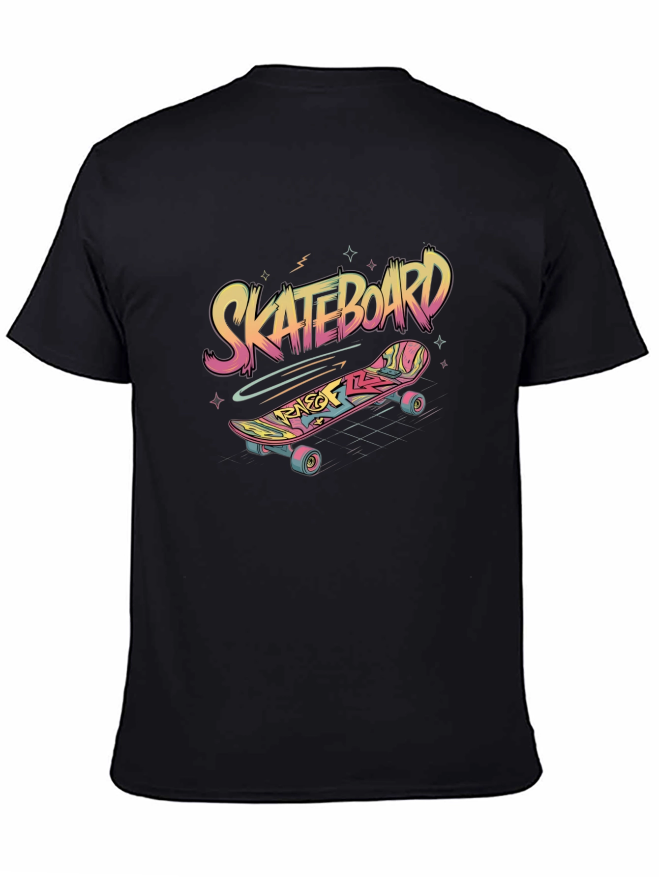 Skateboard Graphic Tee - Black