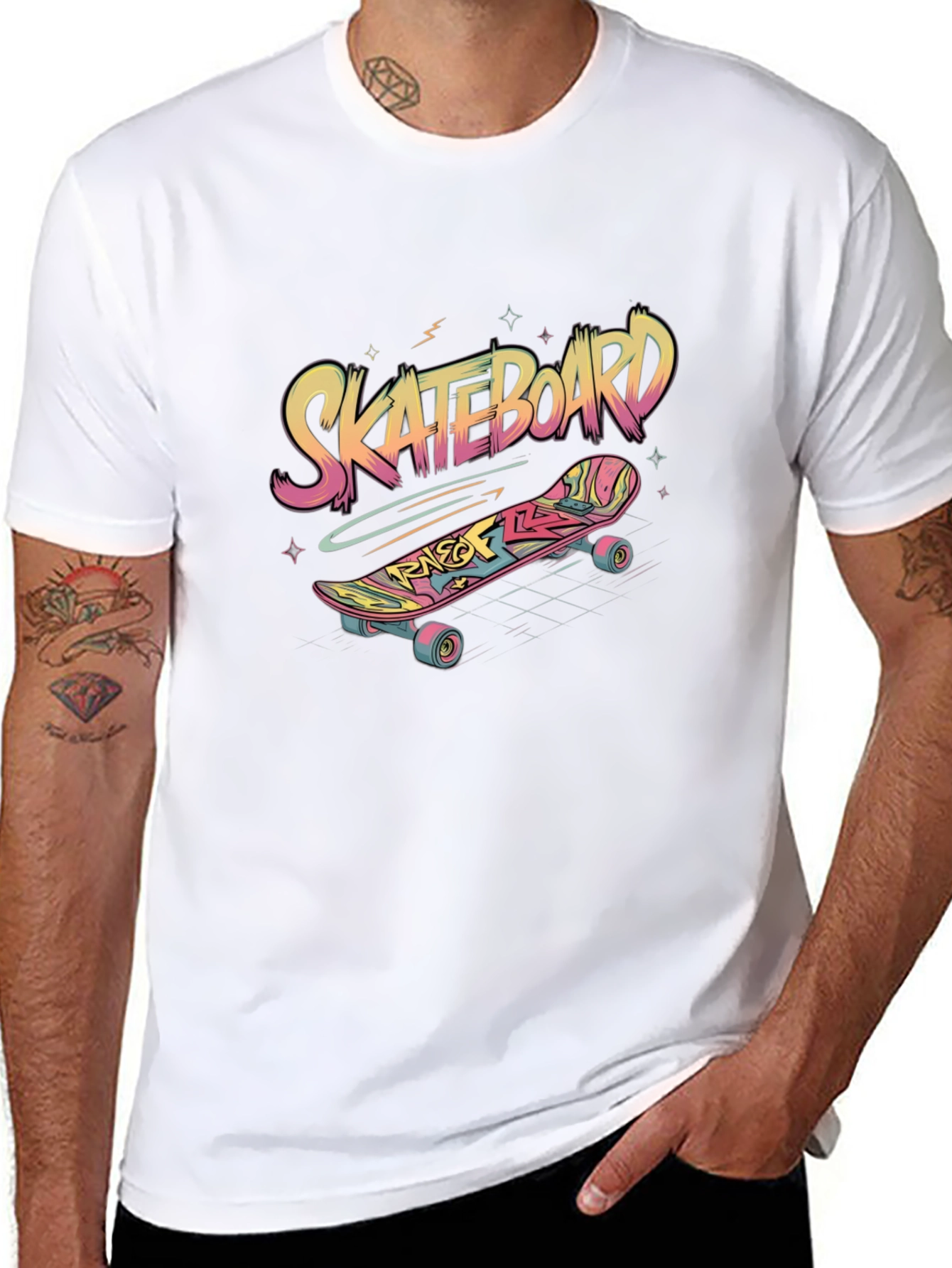 Skateboard Graphic Tee - Black