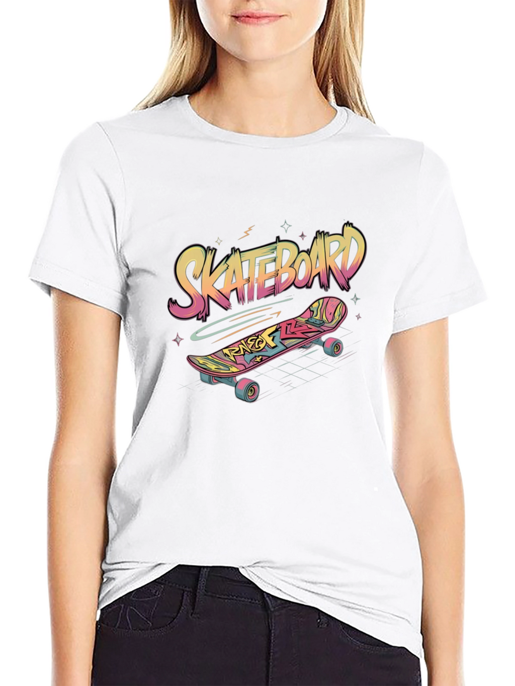 Skateboard Graphic Tee - Black