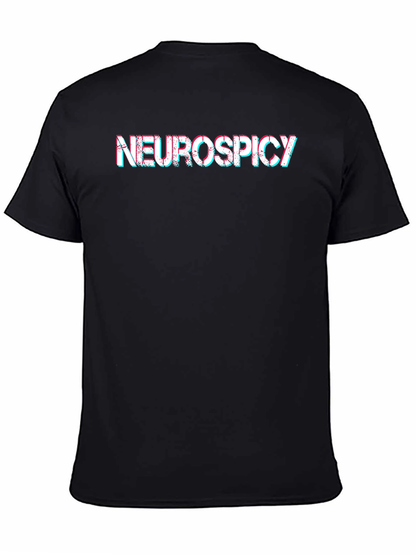 Neurospicy T-Shirt - Black Glitch Text Tee