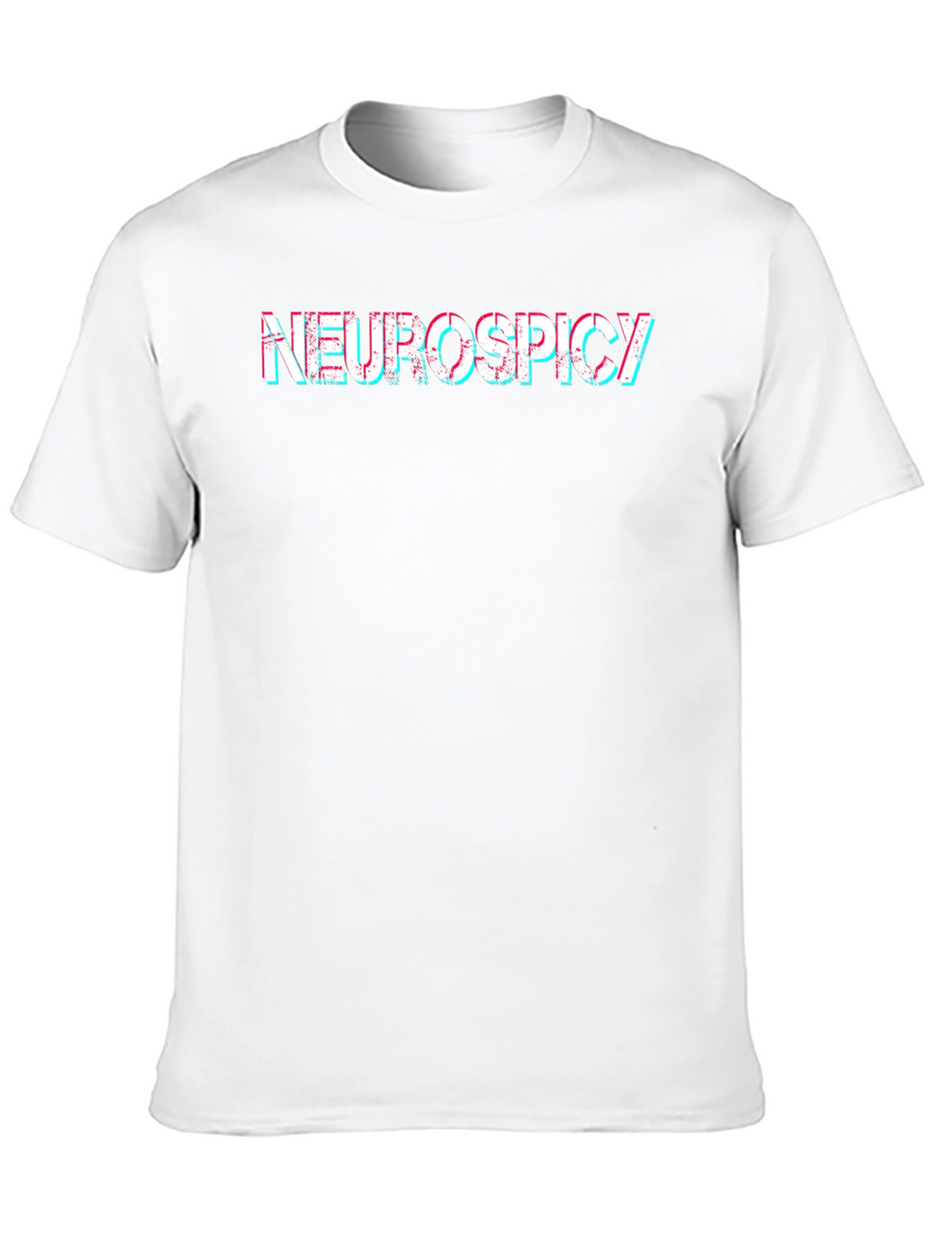 Neurospicy T-Shirt - Black Glitch Text Tee