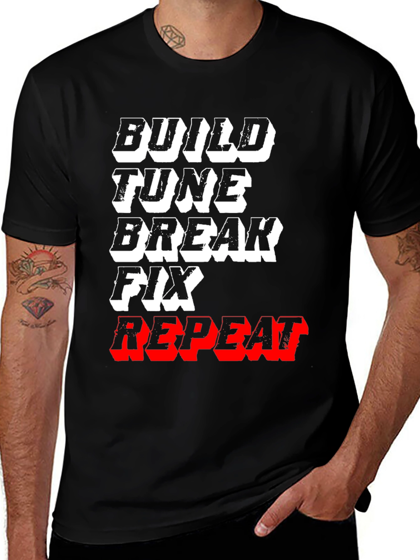 Build Tune Break Fix Repeat Graphic Tee