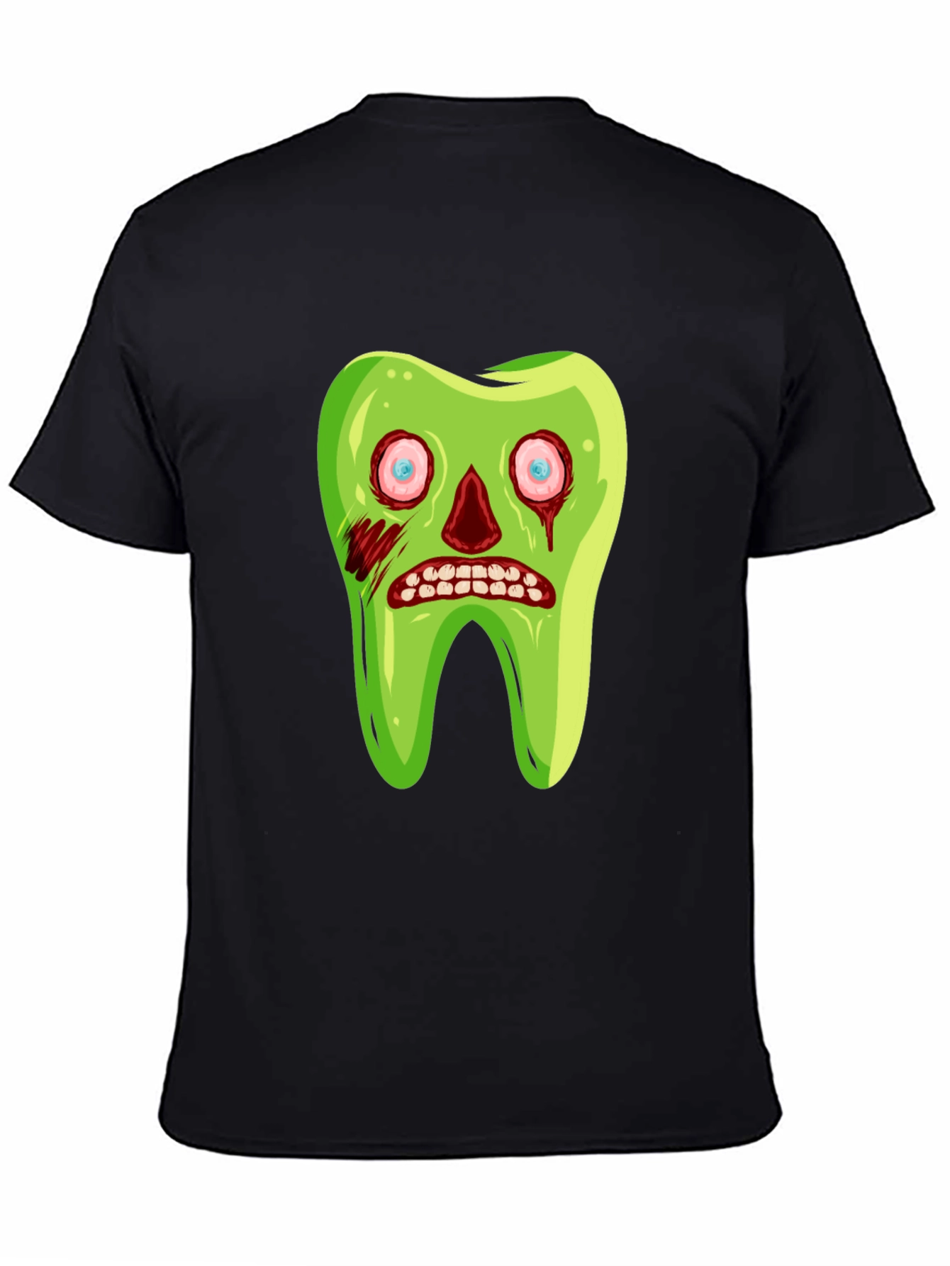 Zombie Tooth Graphic Tee - Novelty Halloween Shirt
