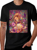 Mosaic Floral Face Graphic Tee
