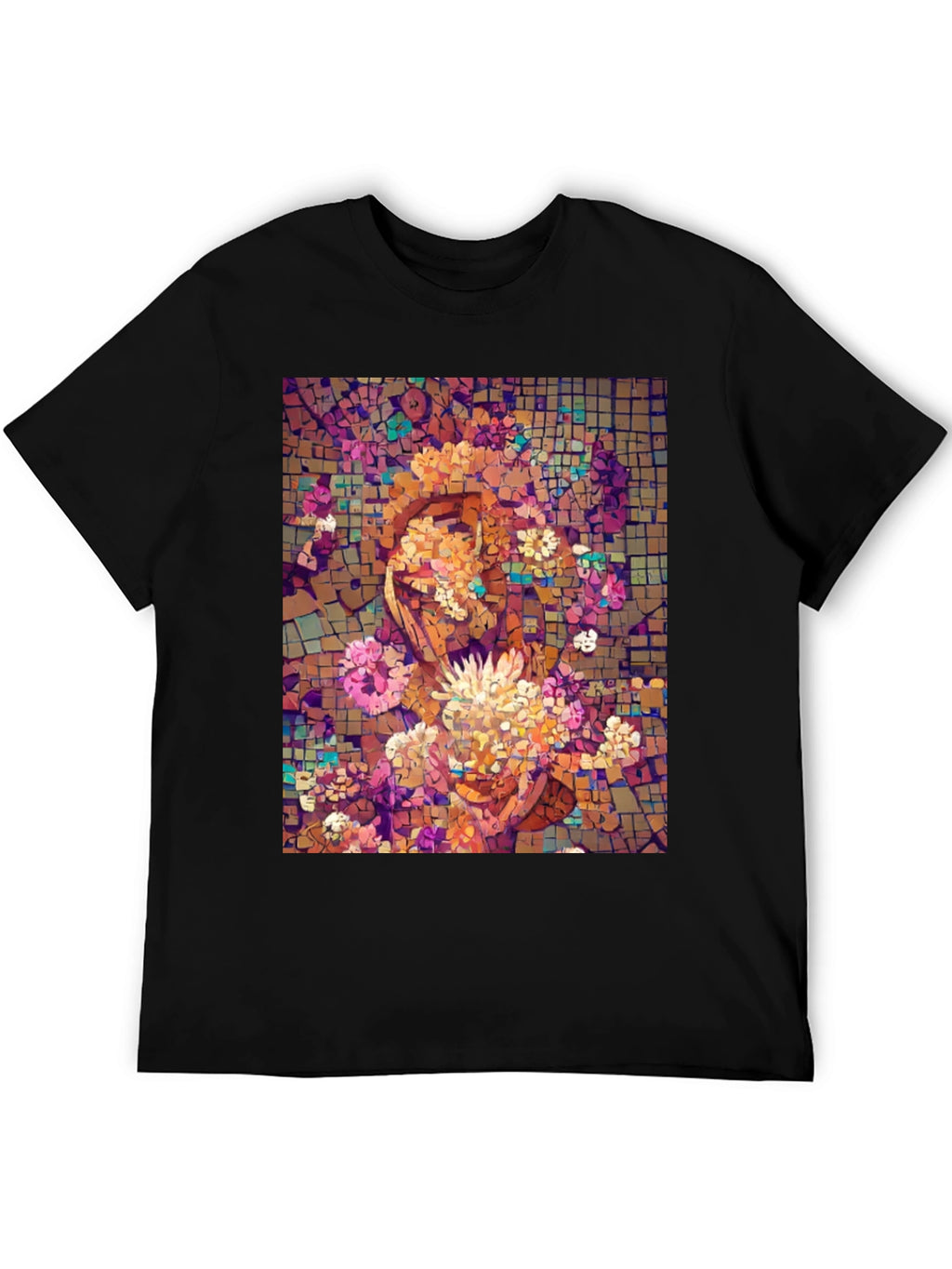 Mosaic Floral Face Graphic Tee