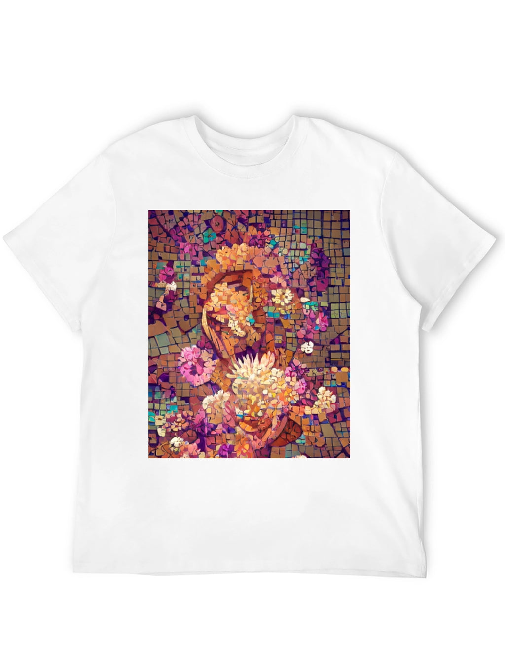 Mosaic Floral Face Graphic Tee