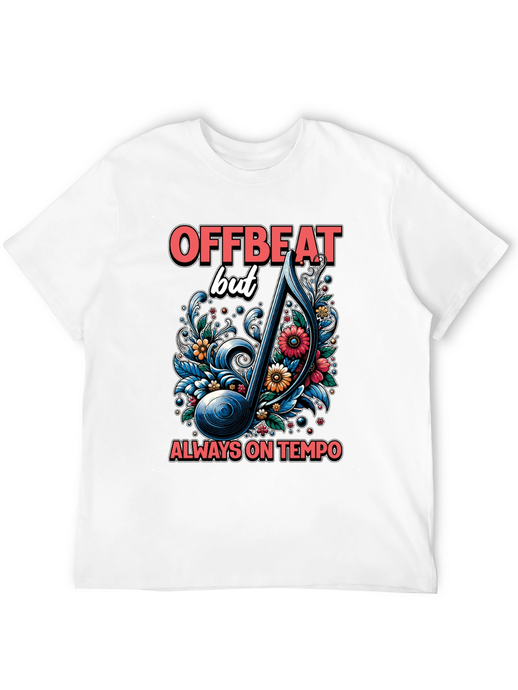Offbeat Music Note Graphic Tee