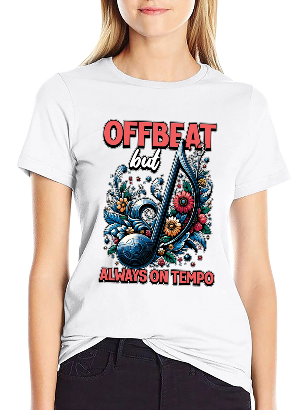 Offbeat Music Note Graphic Tee