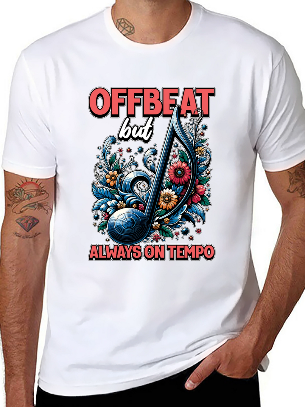 Offbeat Music Note Graphic Tee