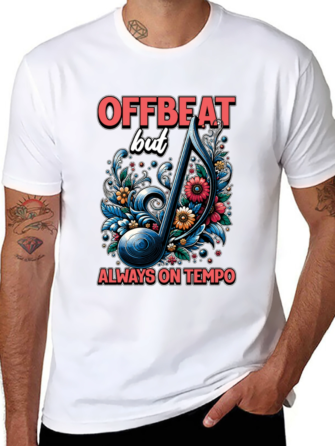 Offbeat Music Note Graphic Tee