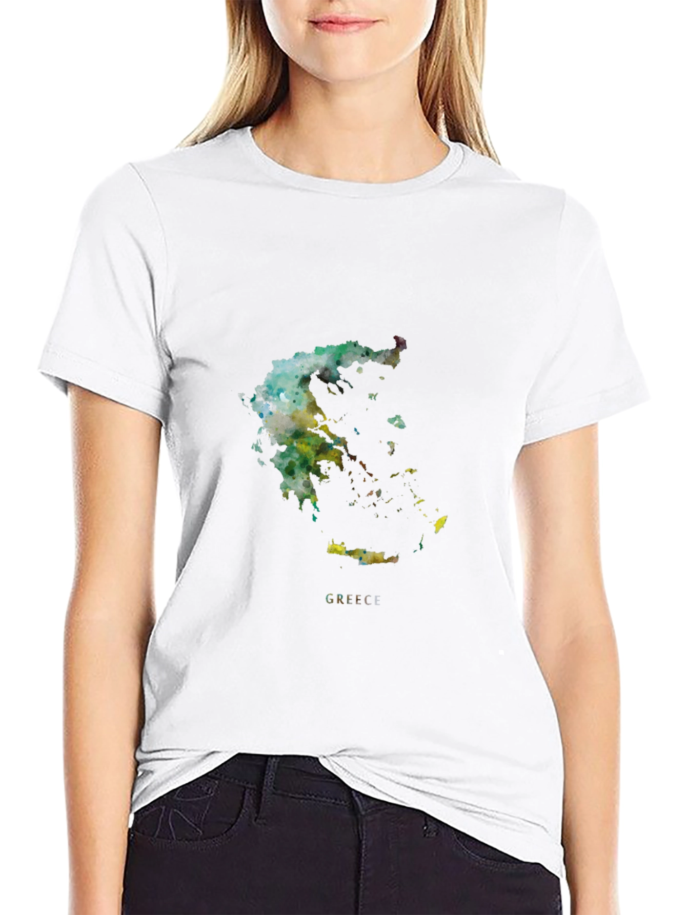 Greece Watercolor Map T-Shirt