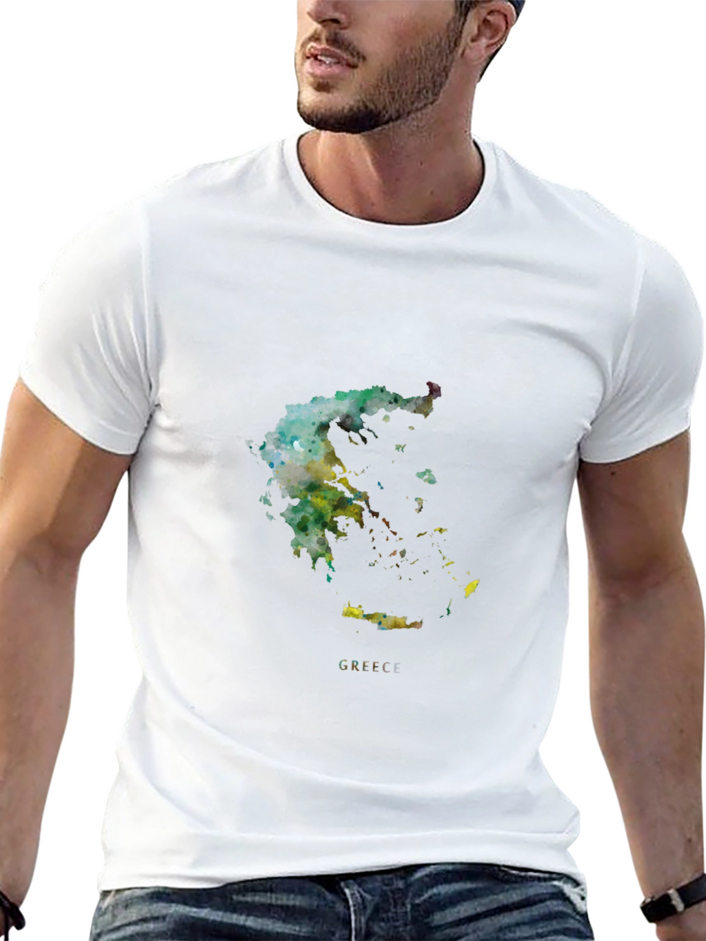Greece Watercolor Map T-Shirt
