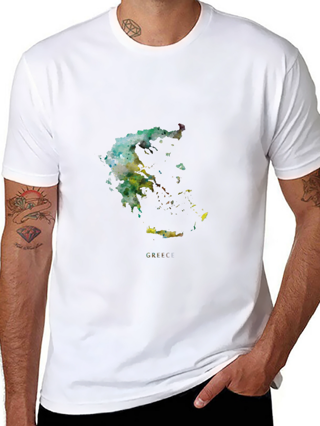 Greece Watercolor Map T-Shirt