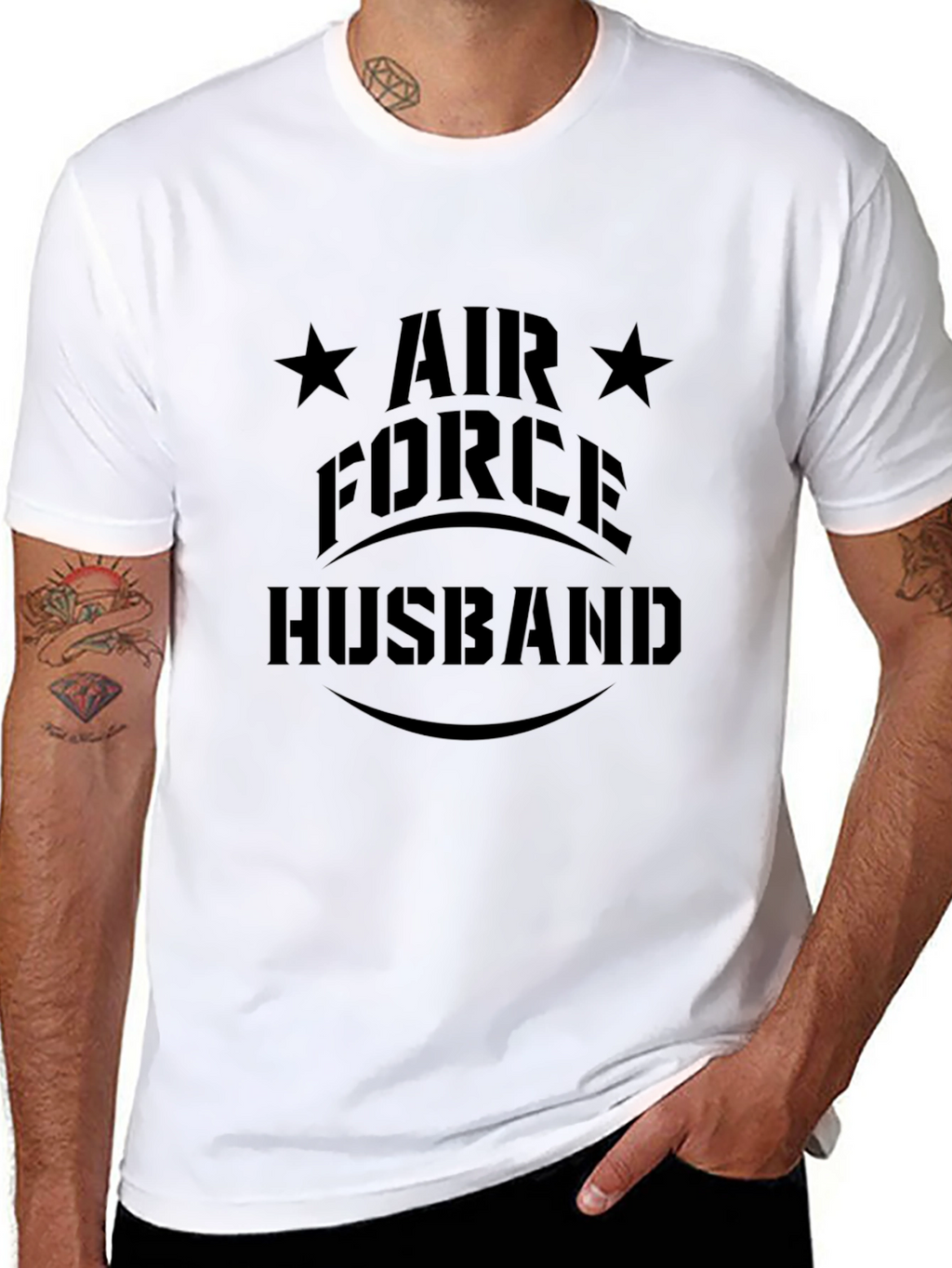 Air Force Husband Black Graphic Tee