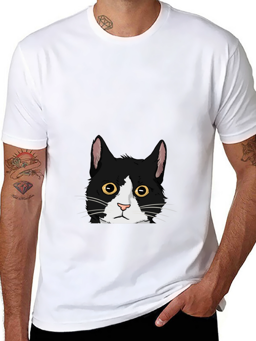 Black Cat Peekaboo Graphic Tee