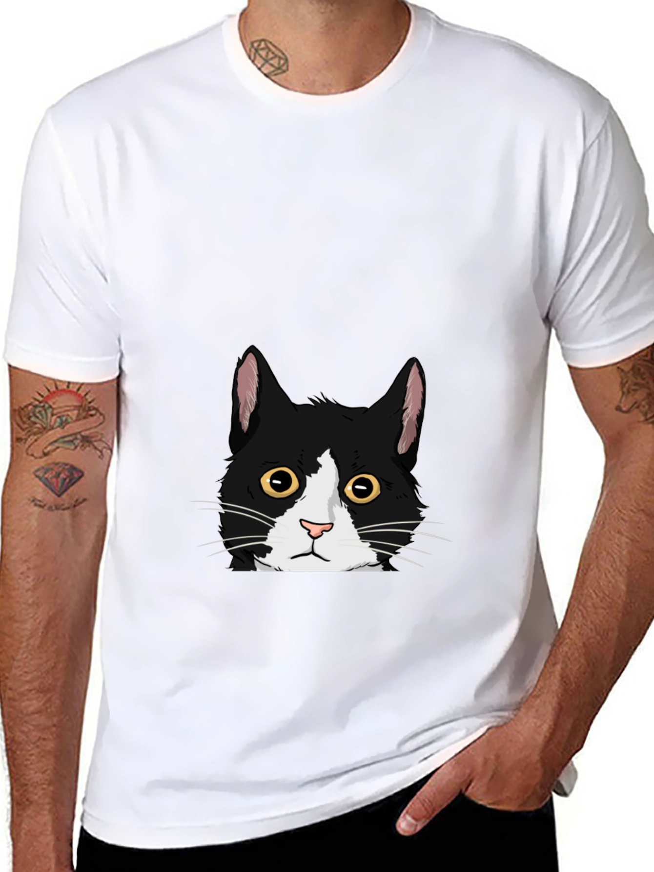 Black Cat Peekaboo Graphic Tee