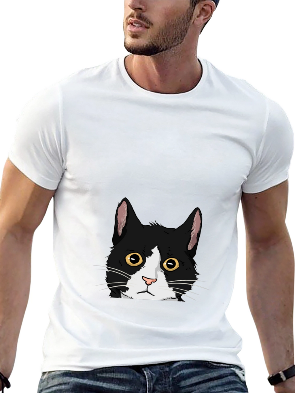 Black Cat Peekaboo Graphic Tee