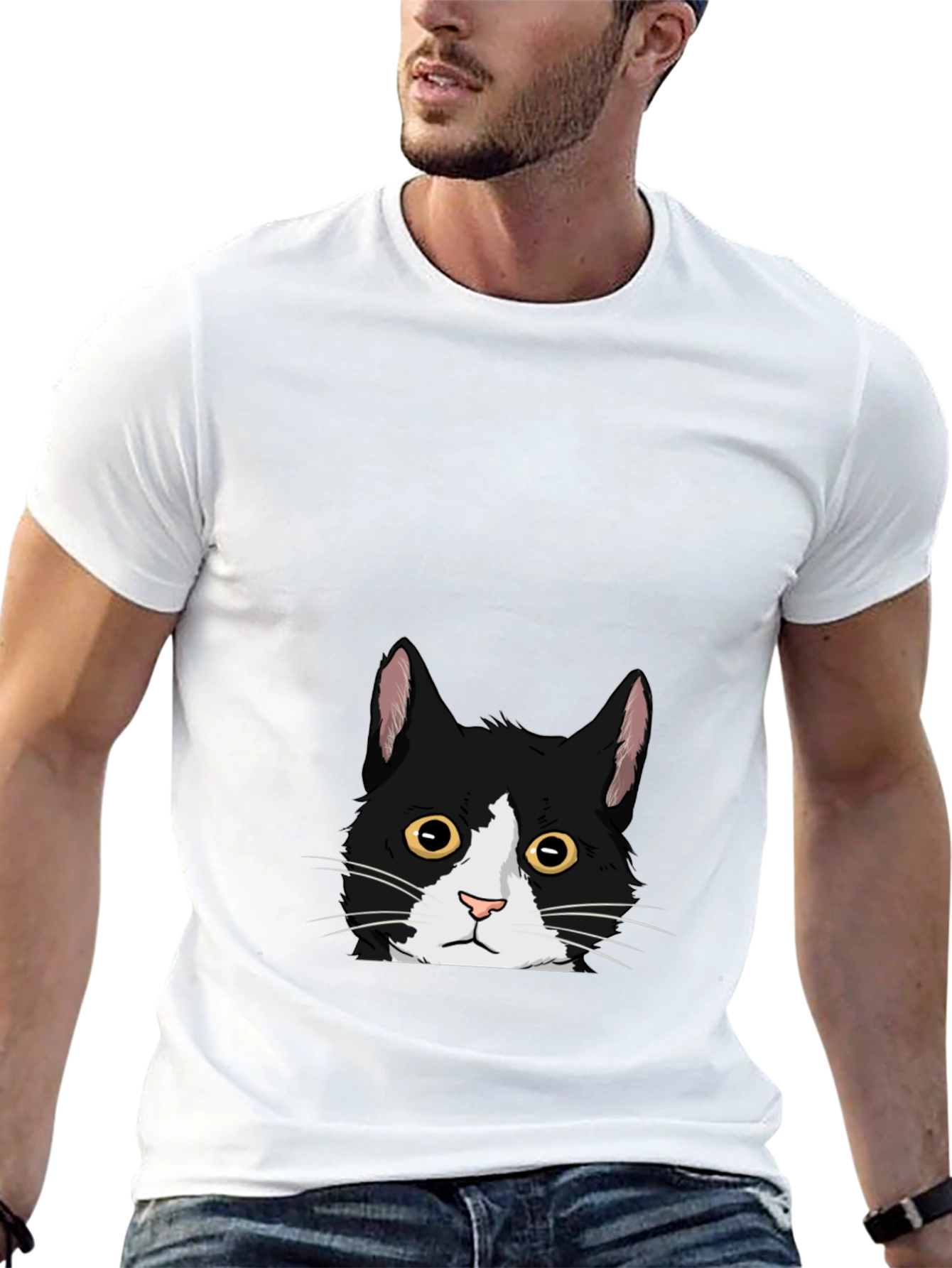 Black Cat Peekaboo Graphic Tee