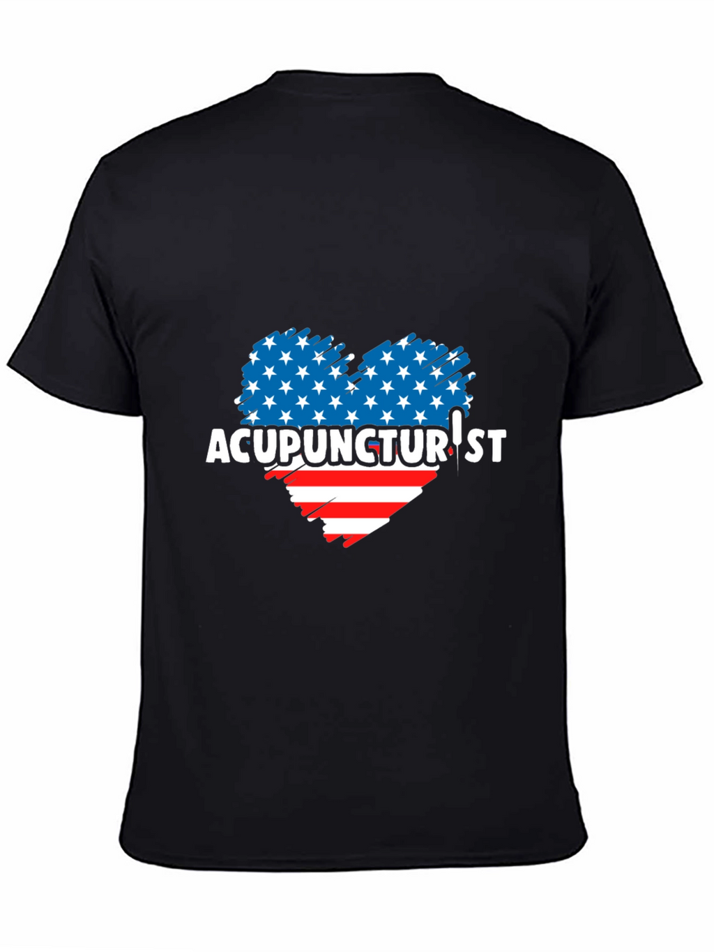 Acupuncturist Patriotic Heart Graphic T-Shirt