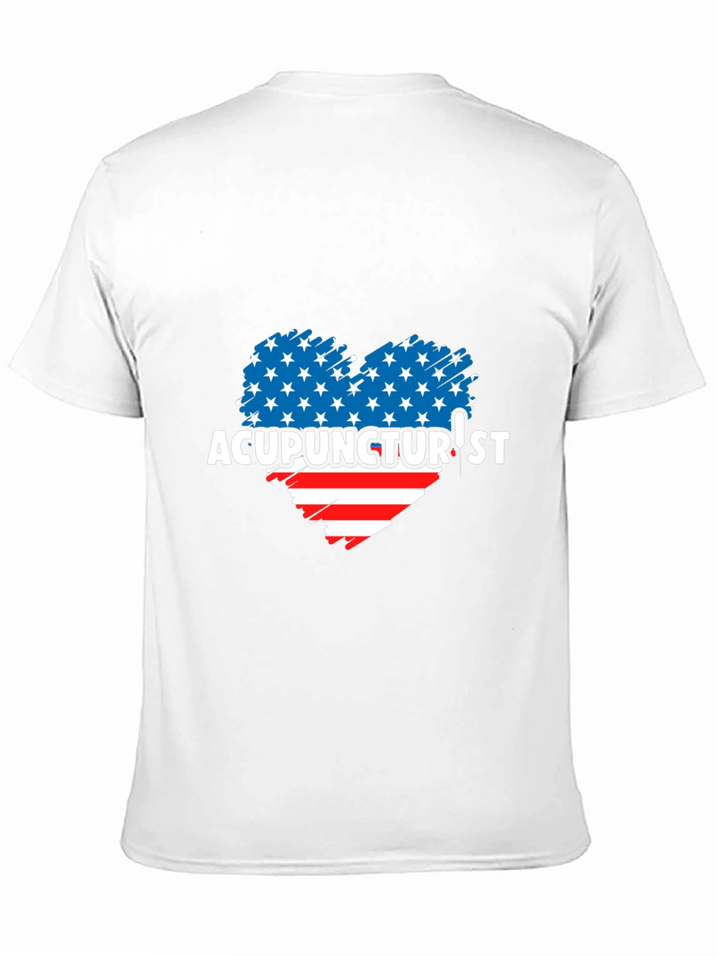 Acupuncturist Patriotic Heart Graphic T-Shirt