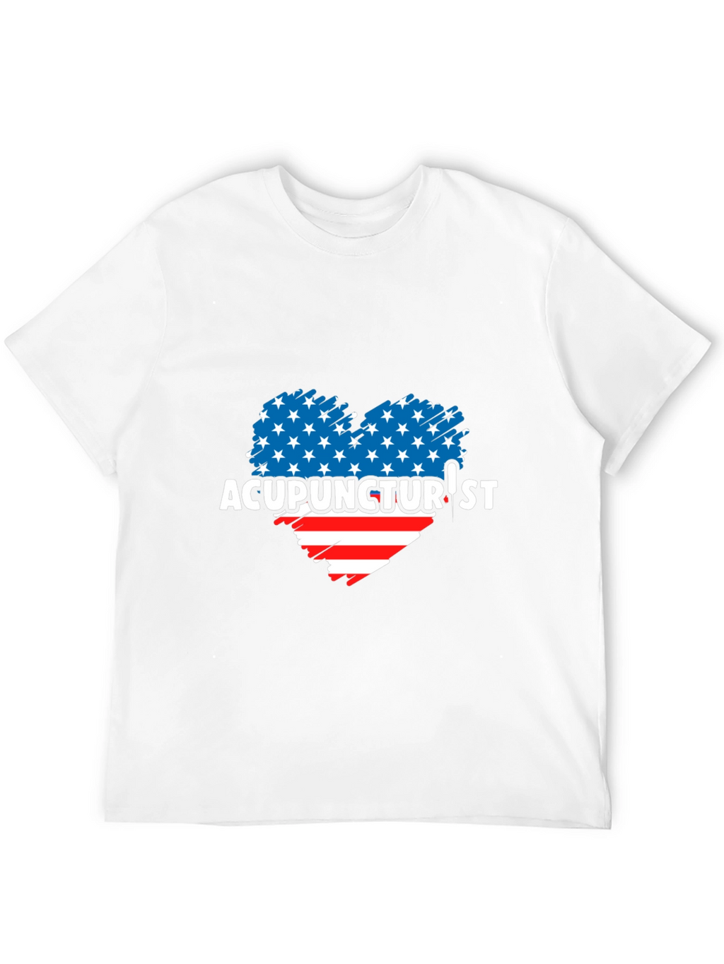 Acupuncturist Patriotic Heart Graphic T-Shirt