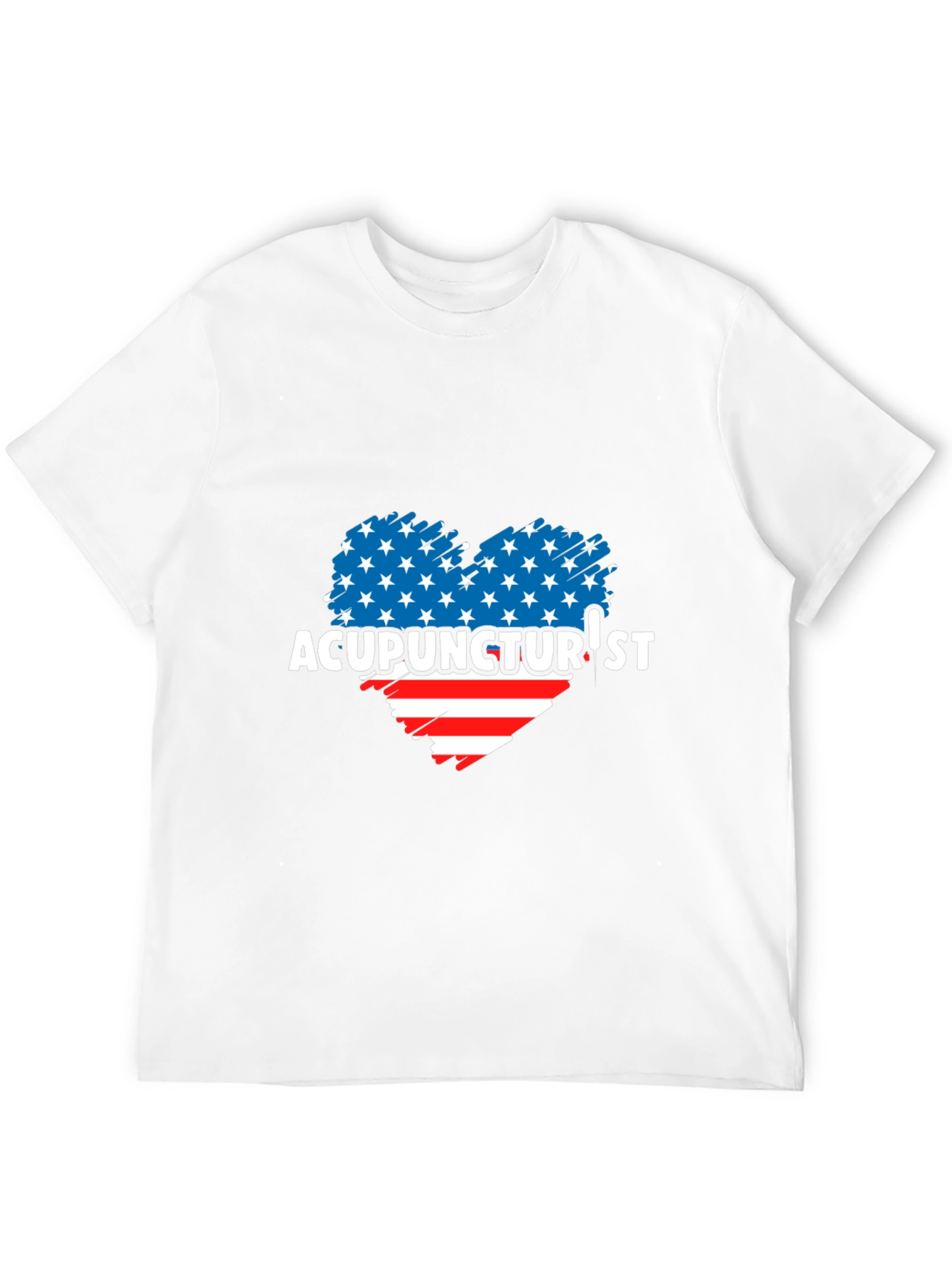 Acupuncturist Patriotic Heart Graphic T-Shirt
